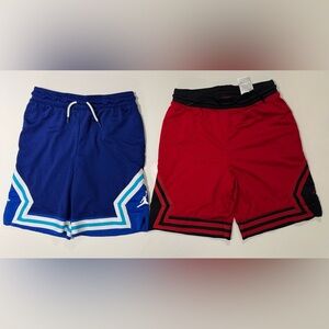 Jordan Boys Air Diamond Basketball Shorts Set Of 2, Youth Large. Preowned